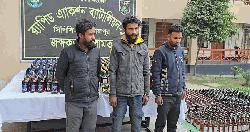 জামালপুরে বিপুল পরিমাণ বিদেশি মদসহ ৩ মাদক কারবারি আটক