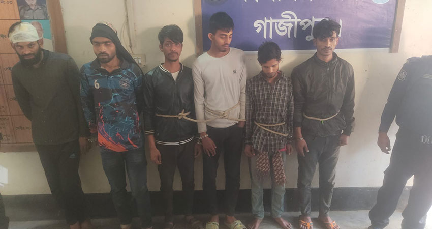 কালীগঞ্জে শীর্ষ অপরাধী মিঠু পাঠানসহ গ্রেপ্তার ৬